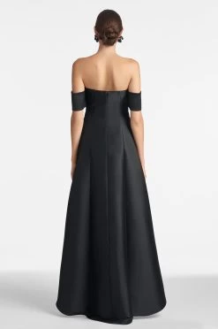 Agyness Gown - Black -Feminine Style Shop AGYNESS GOWN BLACK BACK