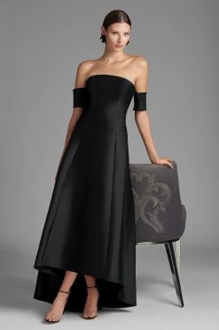 Agyness Gown - Black -Feminine Style Shop AGYNESS GOWN BLACK FRONT 2