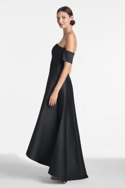 Agyness Gown - Black -Feminine Style Shop AGYNESS GOWN BLACK SIDE