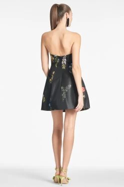 Alanna Dress - Noir Bouquet -Feminine Style Shop ALANNADRESS NOIRBOUQUET BACK