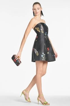 Feminine Style Shop -Feminine Style Shop ALANNADRESS NOIRBOUQUET SIDE