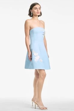 Alanna Dress - Sky 8 Alanna Dress - Sky -Feminine Style Shop ALANNADRESS SKY SIDE