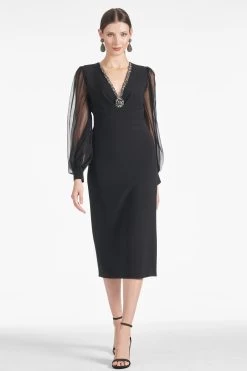 Alanz Dress - Black -Feminine Style Shop ALANZDRESS BLACK FRONT