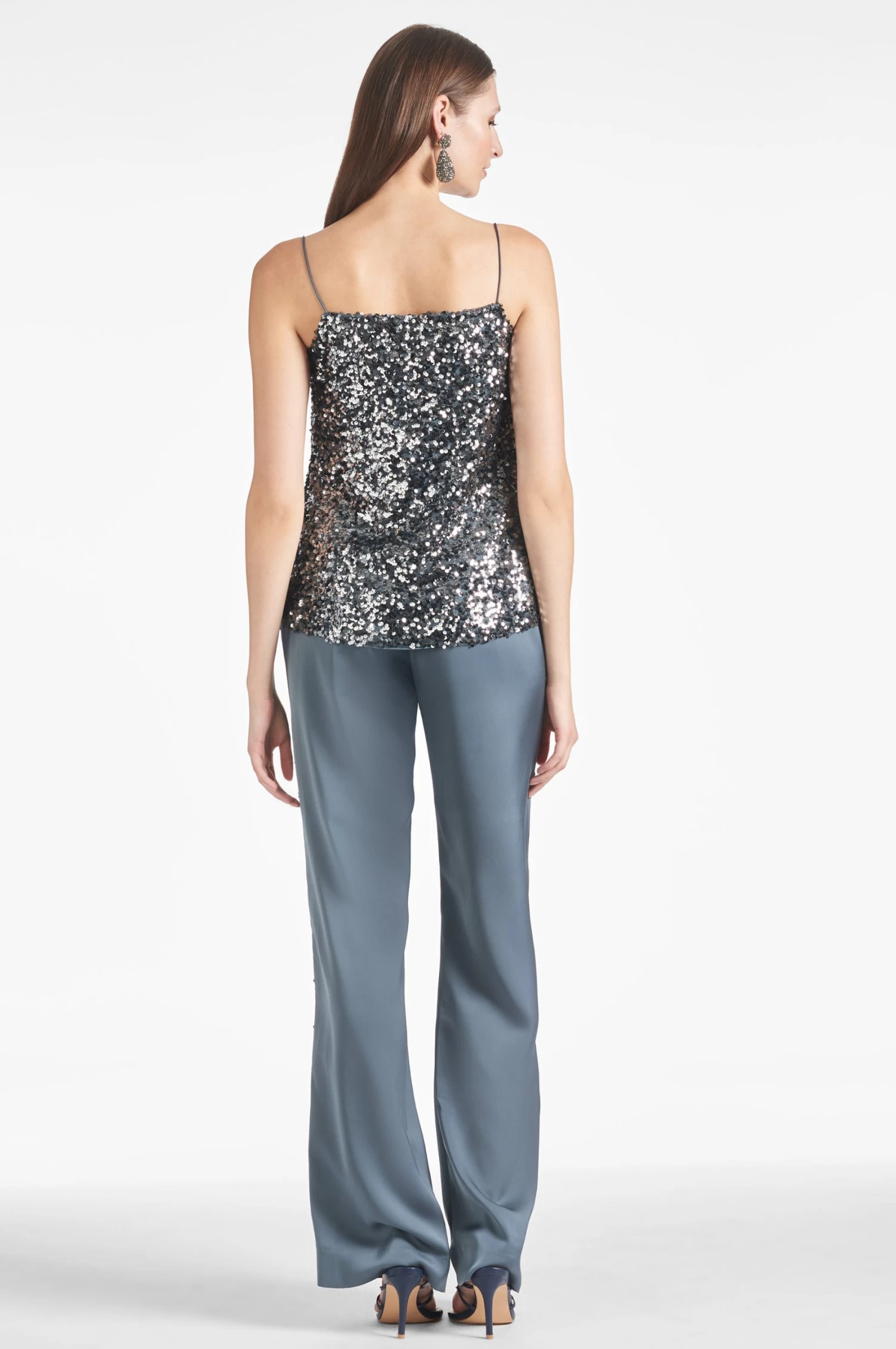 Tuxedo Sequin Alli Pant - Gunmetal 7 Tuxedo Sequin Alli Pant - Gunmetal - Image 5