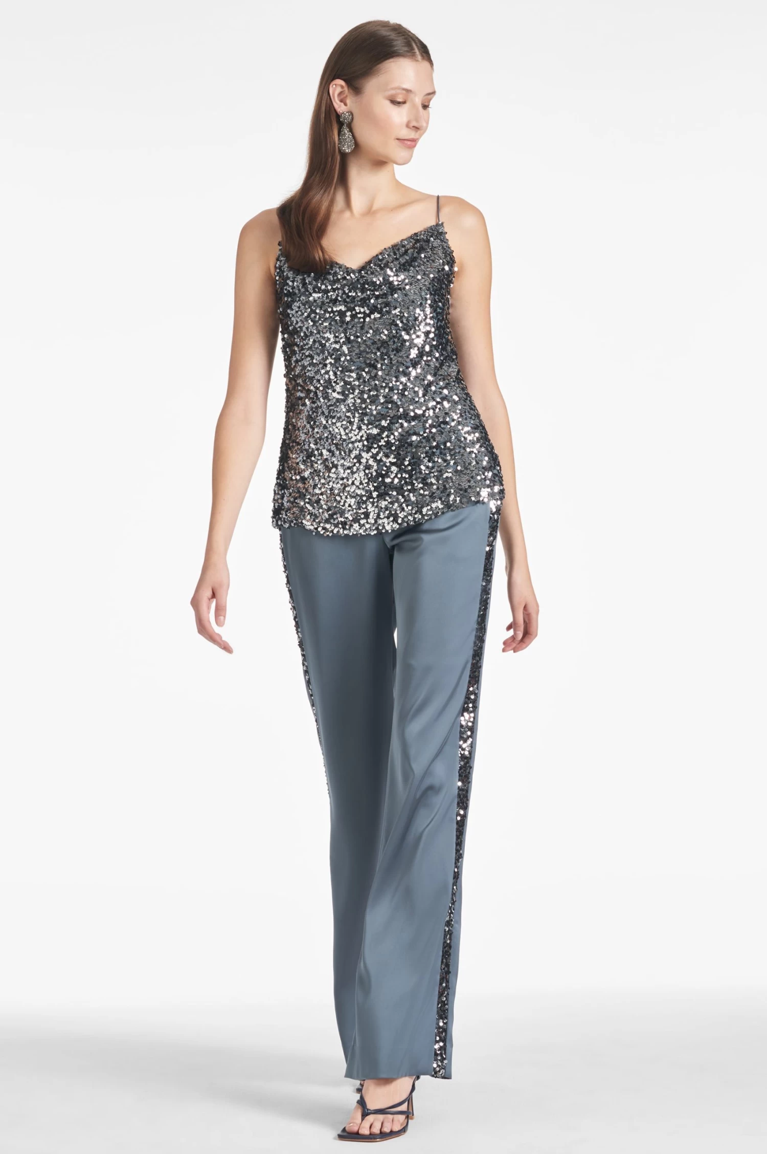 Tuxedo Sequin Alli Pant - Gunmetal 4 Tuxedo Sequin Alli Pant - Gunmetal - Image 2