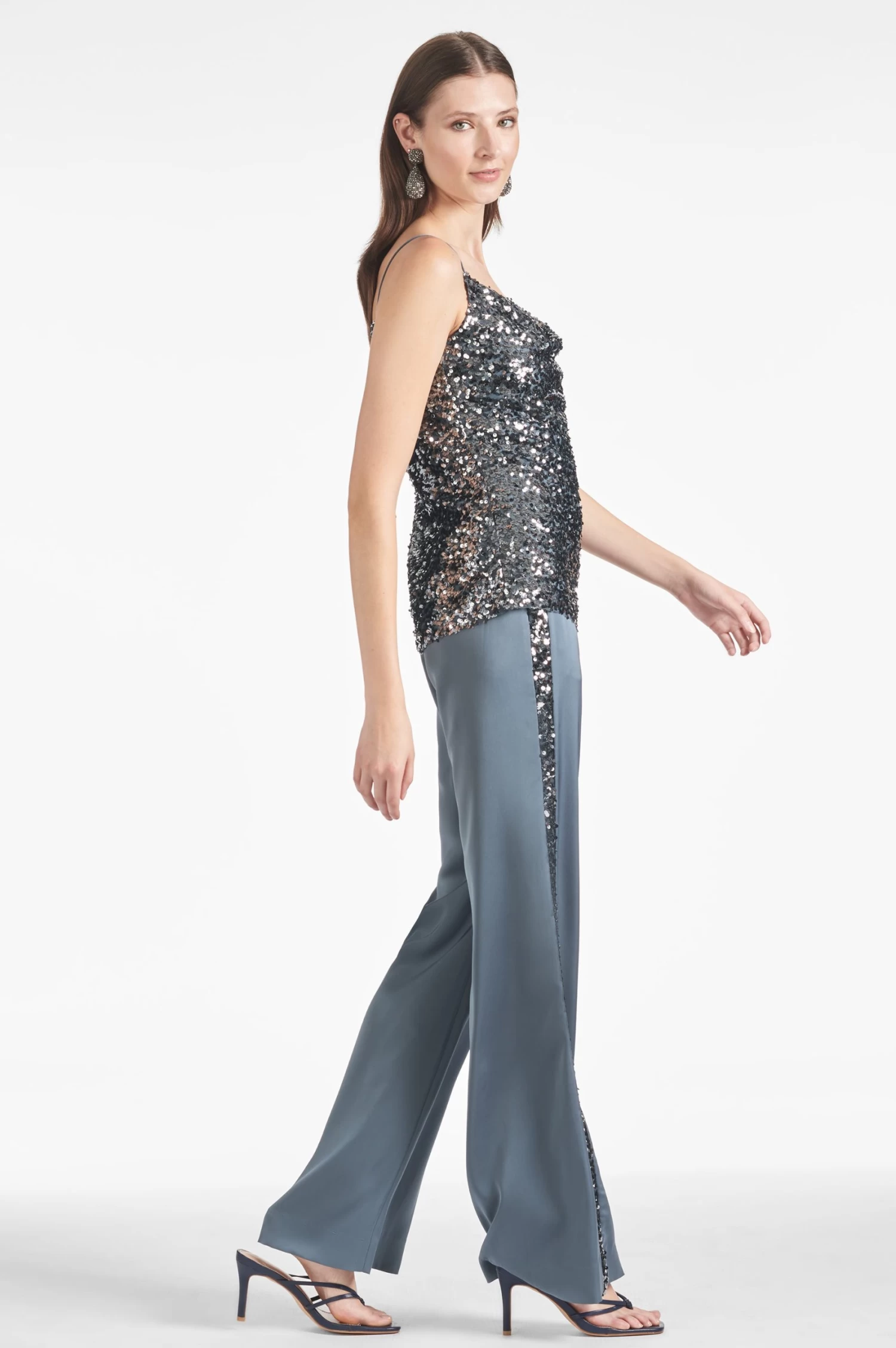 Tuxedo Sequin Alli Pant - Gunmetal 3 Tuxedo Sequin Alli Pant - Gunmetal