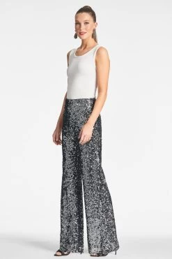 Sequin Alli Pant - Gunmetal -Feminine Style Shop ALLIPANT GUNMETAL SIDE 98ed1225 7bf8 452f a430 a6a7fa05c7b0