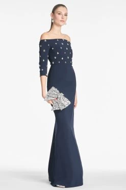 Amarette Gown - Dark Midnight -Feminine Style Shop AMARETTEGOWN DARKMIDNIGHT SIDE2