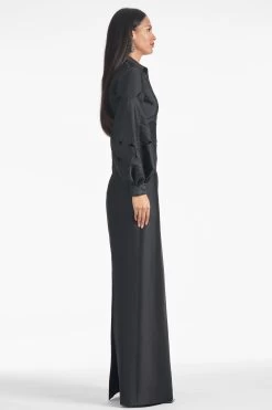 Astor Top - Black 12 Astor Top - Black -Feminine Style Shop ASTORTOP ISOLDESKIRT BLACK SIDE