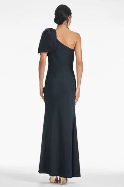 Aubrey Gown - Black 9 Aubrey Gown - Black -Feminine Style Shop AUBREYGOWN BLACK BACK
