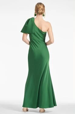 Aubrey Gown - Emerald -Feminine Style Shop AUBREYGOWN EMERALD BACK