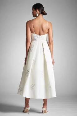 Audra Dress - Ivory/Embroidered Floral 7 Audra Dress - Ivory/Embroidered Floral -Feminine Style Shop AUDRADRESS IVORYFLORAL BACK