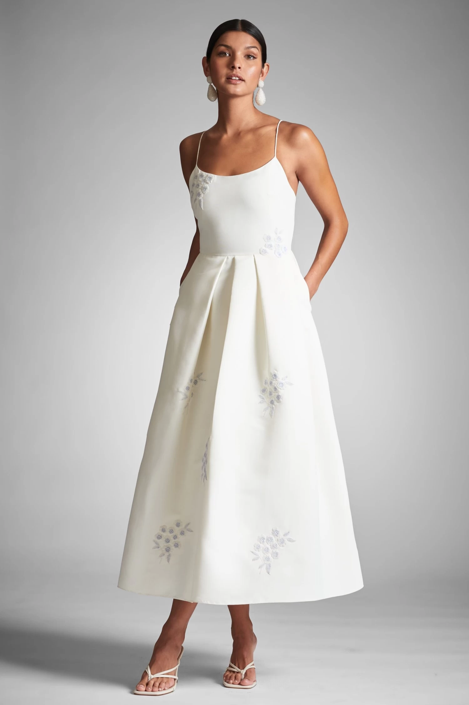 Audra Dress - Ivory/Embroidered Floral 4 Audra Dress - Ivory/Embroidered Floral - Image 2