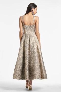 Audrey Gown - Gilded Floral 12 Audrey Gown - Gilded Floral -Feminine Style Shop AUDREYGOWN GILDEDFLORAL BACK