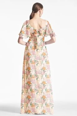 Aurora Gown - Antique Bouquet 7 Aurora Gown - Antique Bouquet -Feminine Style Shop AURORAGOWN RECOLORTOANTIQUEBOUQUET BACK