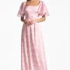 Aurora Gown - Rouge Damask Rose -Feminine Style Shop AURORAGOWN ROUGEDAMASKROSE FRONT