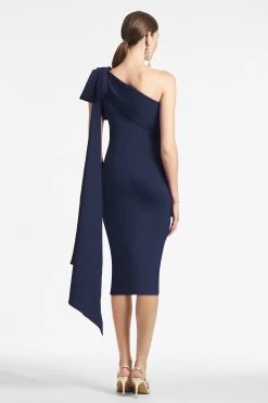 Miranda Dress - Navy -Feminine Style Shop BELLADRESS NAVY BACK 1