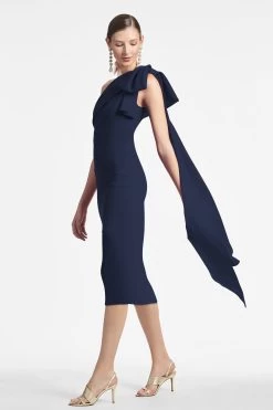 Miranda Dress - Navy -Feminine Style Shop BELLADRESS NAVY SIDE2