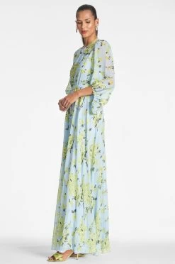 Bianca Gown - Sky Citrine Floral -Feminine Style Shop BIANCAGOWN SKYCITRINEFLORAL SIDE2 4b603f10 7f15 4b2c a6f9 d2e12c6e9f83
