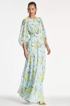 Bianca Gown - Sky Citrine Floral -Feminine Style Shop BIANCAGOWN SKYCITRINEFLORAL SIDE 44435431 0d42 428c 88ee 0448319467ef