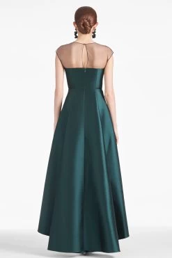 Blakely Gown - Forest Green -Feminine Style Shop BLAKELYGOWN FORESTGREEN BACK