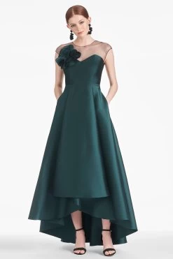 Blakely Gown - Forest Green -Feminine Style Shop BLAKELYGOWN FORESTGREEN FRONT