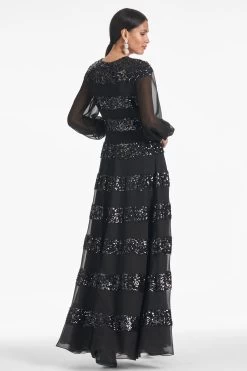 Brenda Gown - Black -Feminine Style Shop BRENDAGOWN BLACK BACK