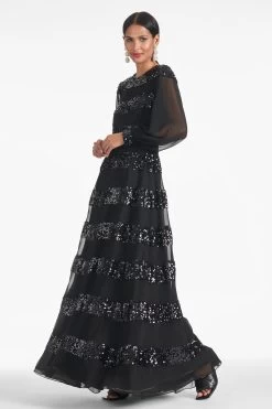 Brenda Gown - Black -Feminine Style Shop BRENDAGOWN BLACK SIDE2