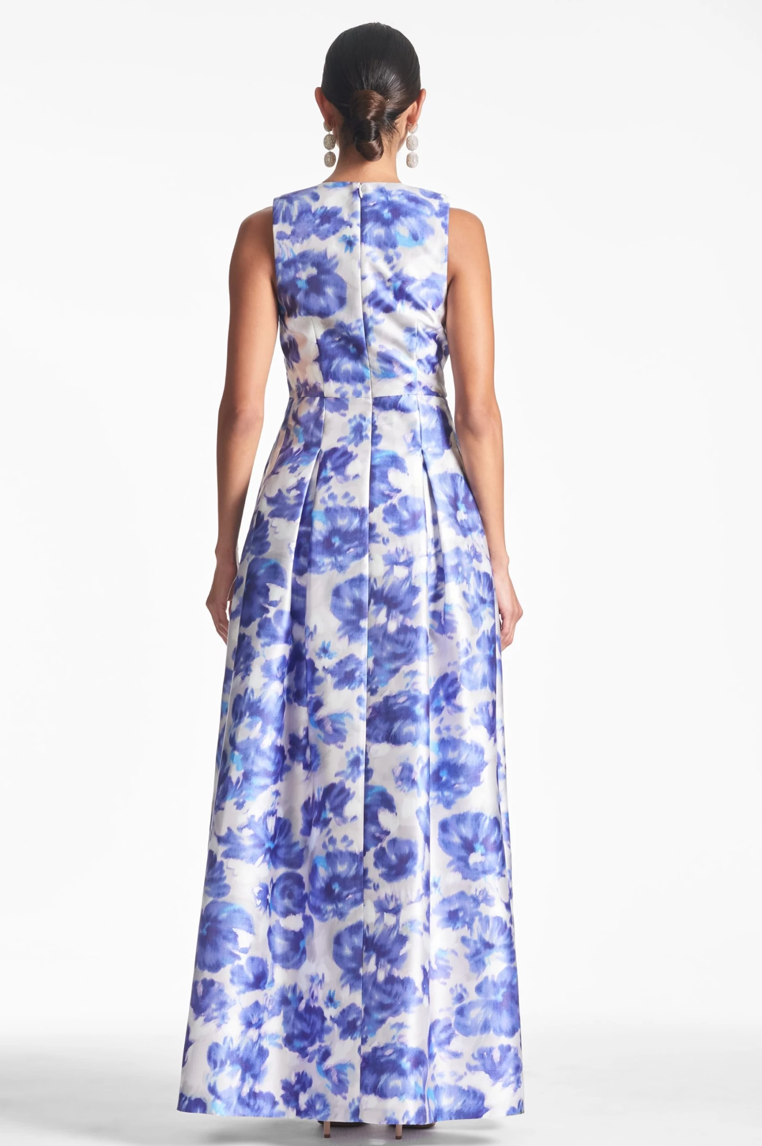 Brooke Gown - Azure Watercolor Floral 6 Brooke Gown - Azure Watercolor Floral - Image 4