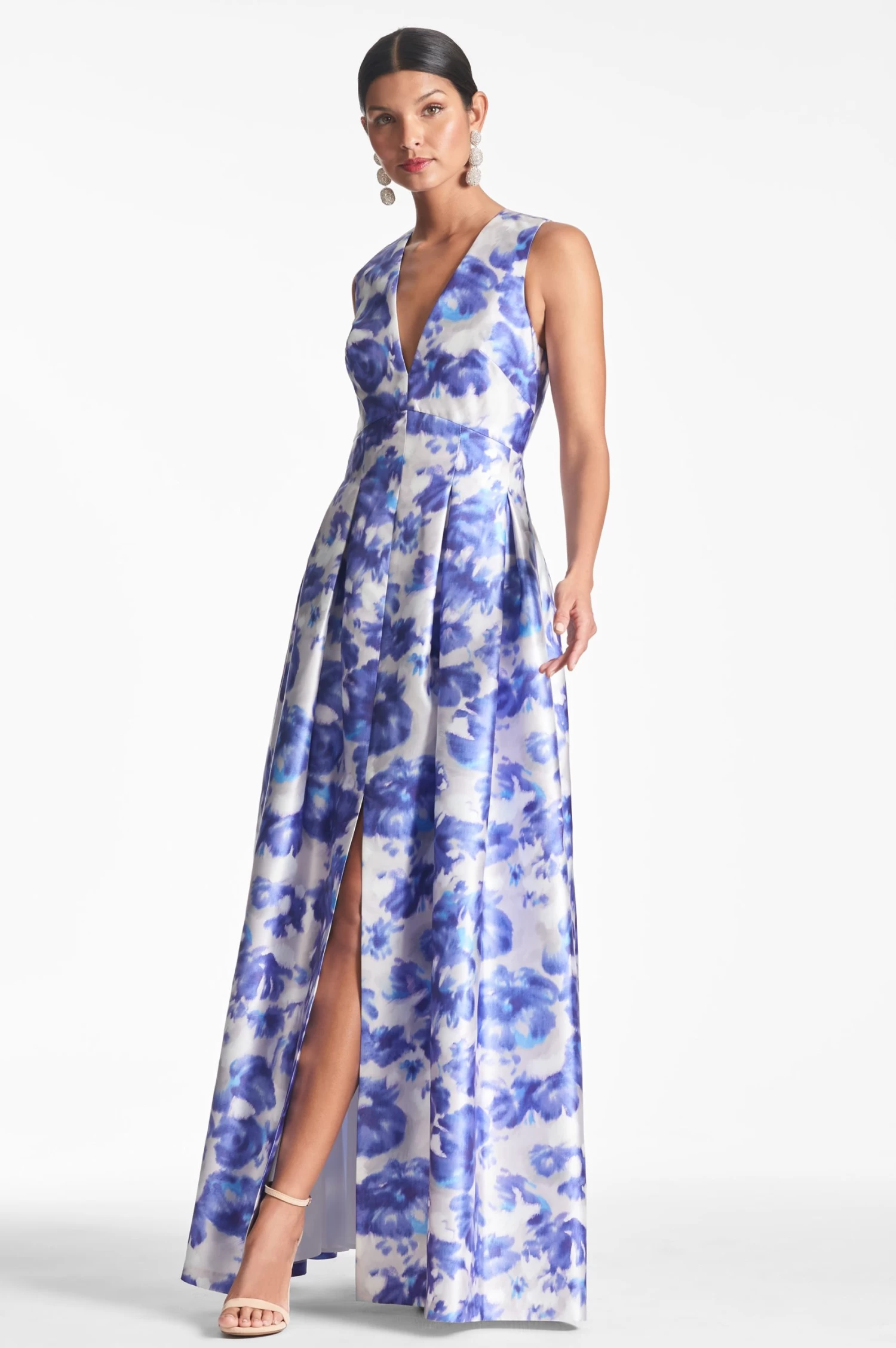 Brooke Gown - Azure Watercolor Floral 3 Brooke Gown - Azure Watercolor Floral