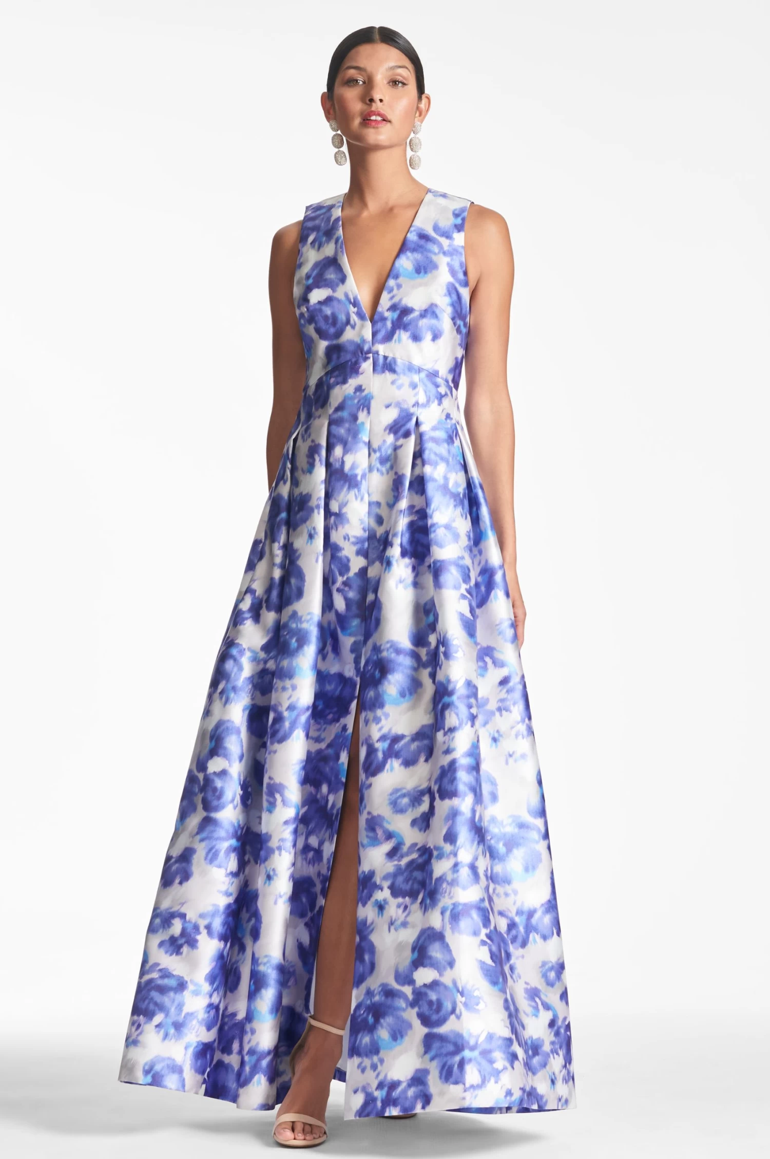 Brooke Gown - Azure Watercolor Floral 4 Brooke Gown - Azure Watercolor Floral - Image 2