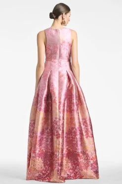 Brooke Gown - Light Sunset Hydrangea -Feminine Style Shop BROOKEGOWN LIGHTSUNSETHYDRANGEA BACK