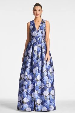 Brooke Gown - Rosa Azurro -Feminine Style Shop BROOKEGOWN ROSAAZURRO SIDE2