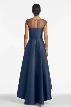 Blakely Gown - Navy -Feminine Style Shop BlakelyGown Navy Back