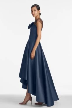 Blakely Gown - Navy -Feminine Style Shop BlakelyGown Navy Side