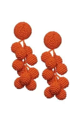 Coconuts Earrings - Smooth Beads -Feminine Style Shop C18E01 COCONUTS BRIGHTORANGE