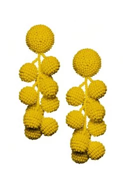 Coconuts Earrings - Smooth Beads -Feminine Style Shop C18E01 COCONUTS GOLDENROD