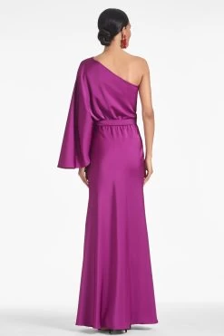 Cella Gown - Sparkling Grape -Feminine Style Shop CELLAGOWN SPARKLINGGRAPE MAGENTA BACK