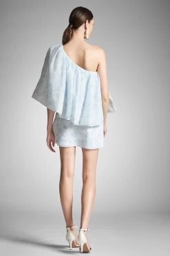 Chantal Dress - Blue Degrade Floral -Feminine Style Shop CHANTALDRESS BLUEDEGRADEFLORAL BACK