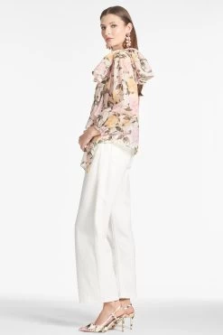 Charlotte Top - Pink Lemonade Bouquet -Feminine Style Shop CHARLOTTETOP PINKLEMONADEBOUQUET SIDE