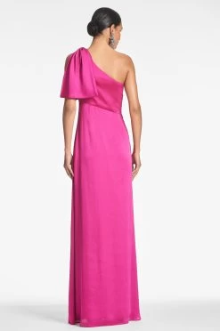 Chelsea Gown - Dragonfruit -Feminine Style Shop CHELSEAGOWN DRAGONFRUIT BACK