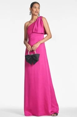 Chelsea Gown - Dragonfruit -Feminine Style Shop CHELSEAGOWN DRAGONFRUIT FRONT3