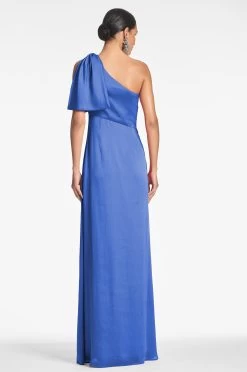 Chelsea Gown - French Blue 8 Chelsea Gown - French Blue -Feminine Style Shop CHELSEAGOWN FRENCHBLUE BACK