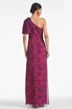 Chelsea Gown - Magenta Bloom 9 Chelsea Gown - Magenta Bloom -Feminine Style Shop CHELSEAGOWN MAGENTABLOOM BACK