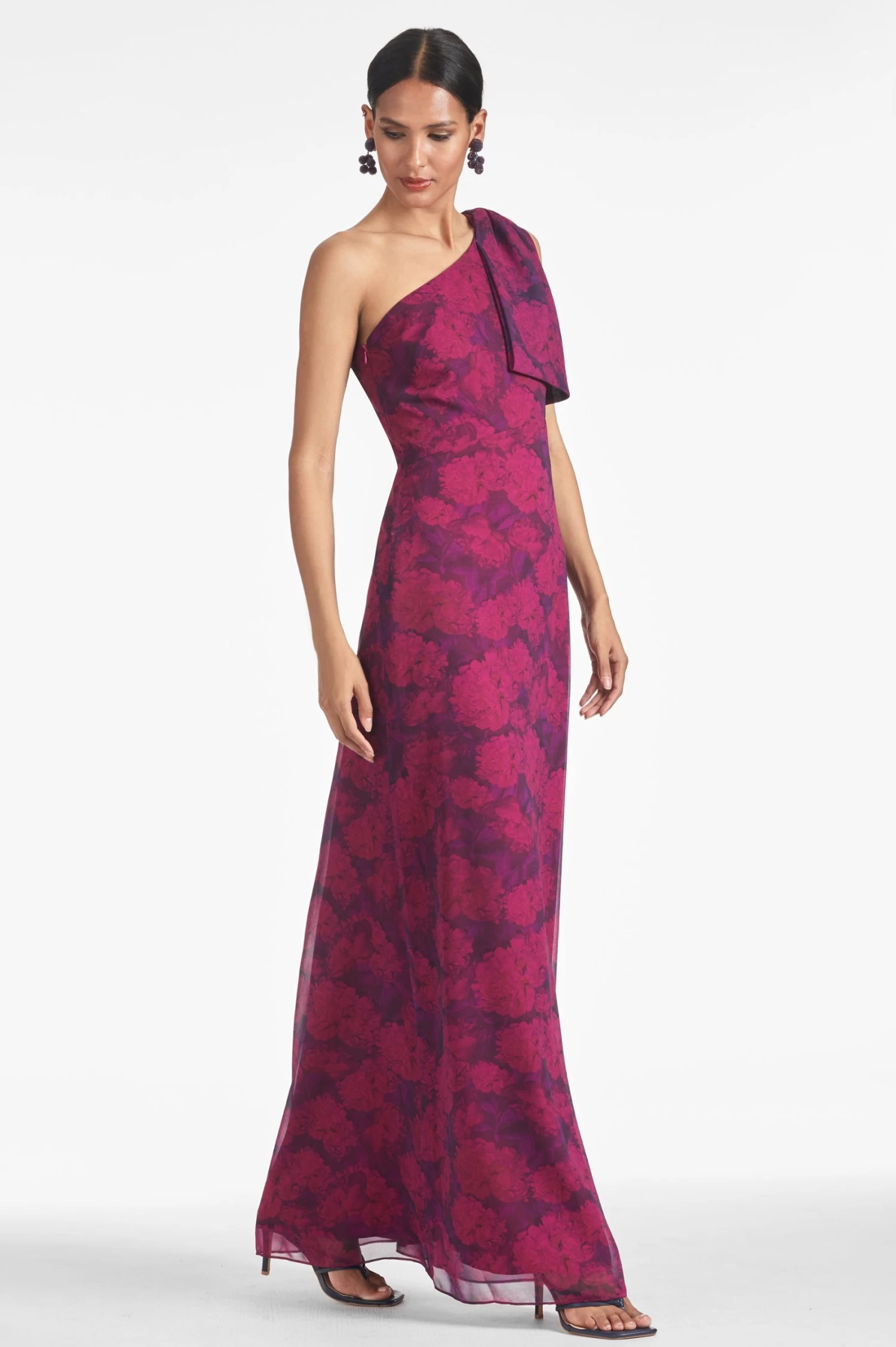 Chelsea Gown - Magenta Bloom 5 Chelsea Gown - Magenta Bloom - Image 3