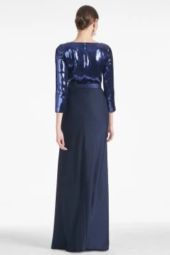 Christabel Gown - Sapphire/Midnight -Feminine Style Shop CHRISTABELGOWN SAPPHIRE MIDNIGHT BACK