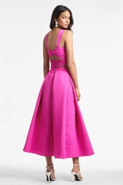Leighton Skirt - Cerise -Feminine Style Shop DARCYTOP LEIGHTONSKIRT CERISE BACK