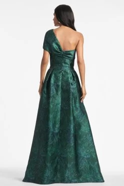 Deliah Gown - Malachite Bouquet Multi -Feminine Style Shop DELIAHGOWN MALACHITEBOUQUETMULTI BACK