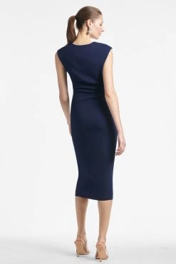 Diana Dress - Navy 7 Diana Dress - Navy -Feminine Style Shop DIANADRESS NAVY BACK