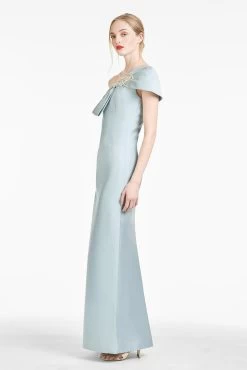 Ines Gown - Powder Blue -Feminine Style Shop F18G18 450 INESGOWN POWDERBLUE SIDE